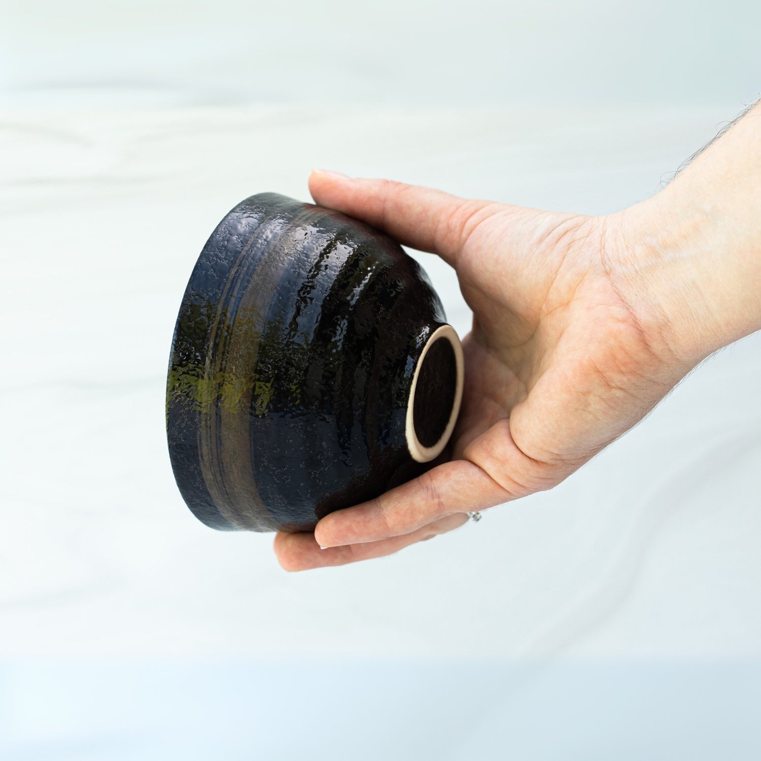 Aprika Life Dark Brown Glaze Ceramic Matcha Bowl