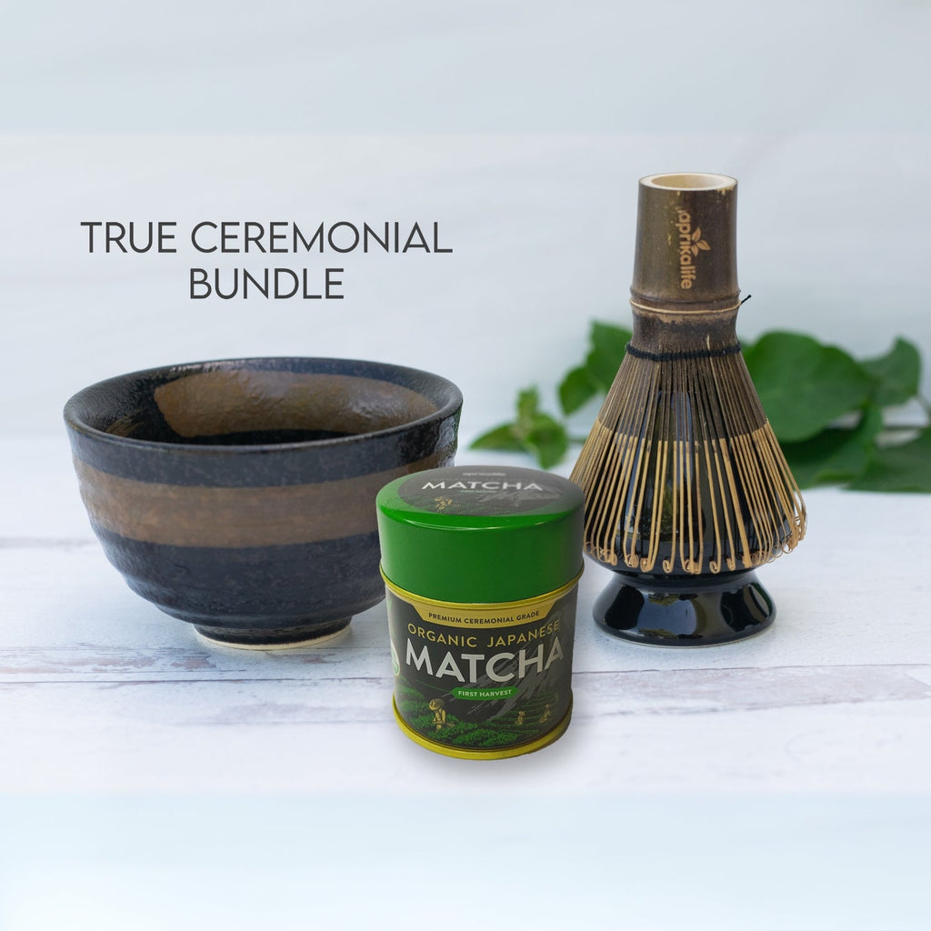 Aprika Life Dark Brown Glaze Ceramic Matcha Bowl