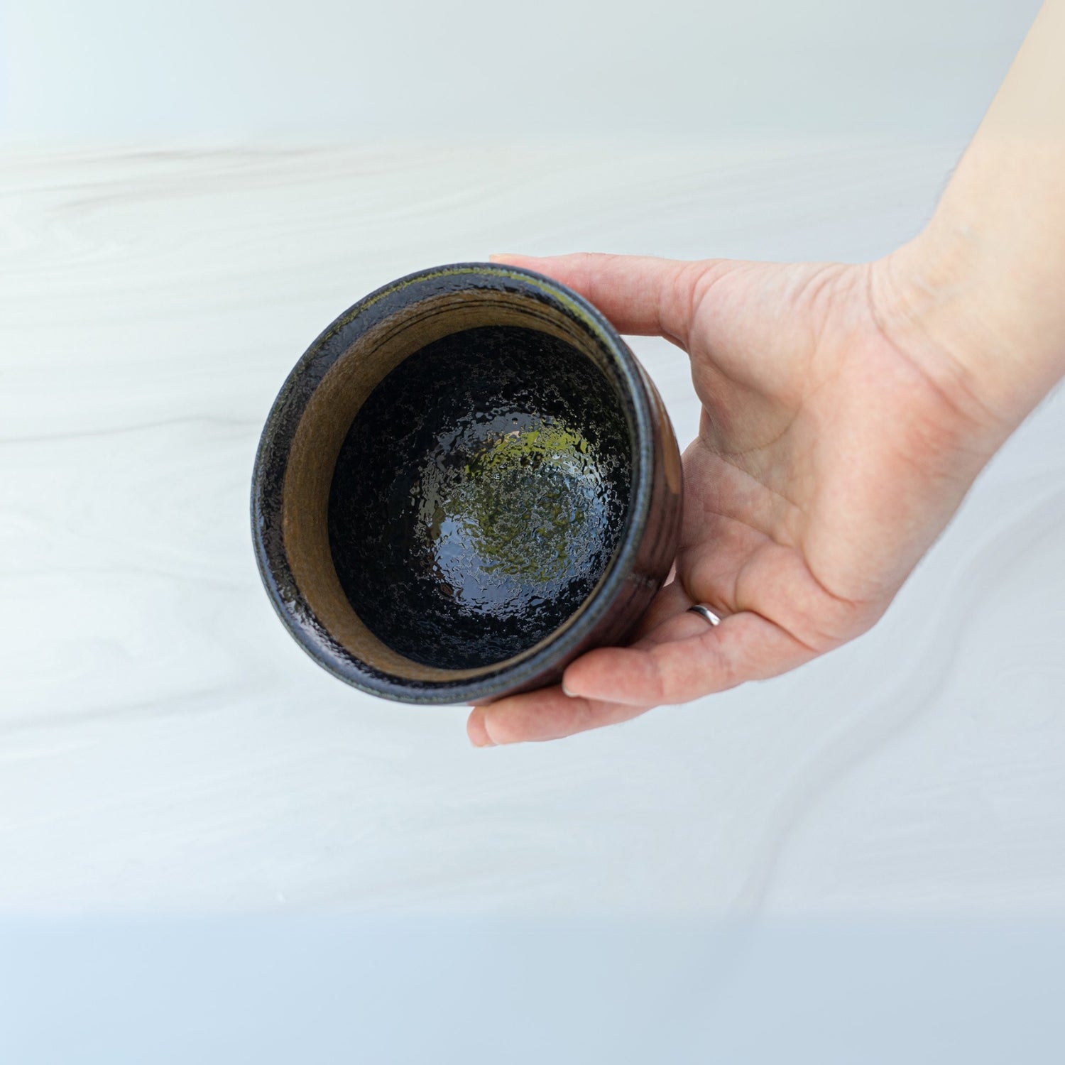 Aprika Life Dark Brown Glaze Ceramic Matcha Bowl