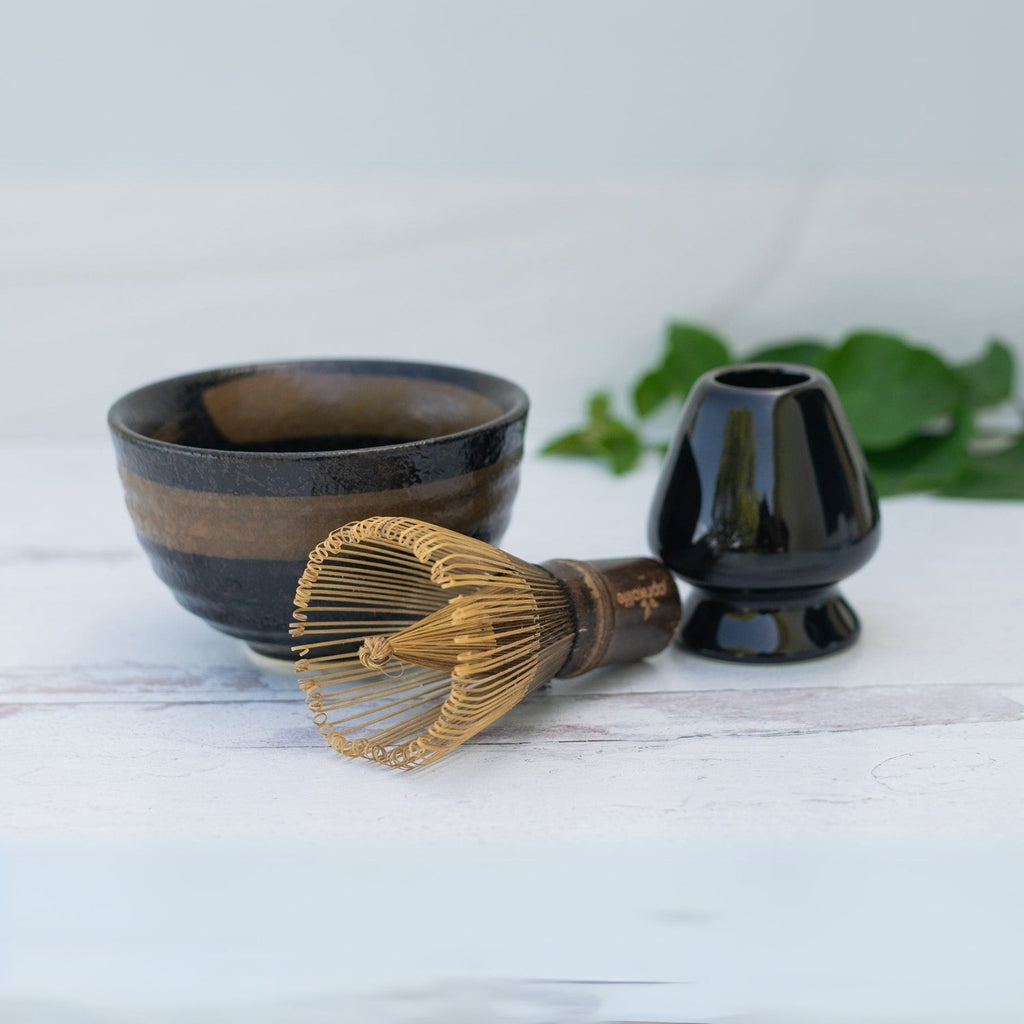 Aprika Life Dark Brown Glaze Ceramic Matcha Bowl