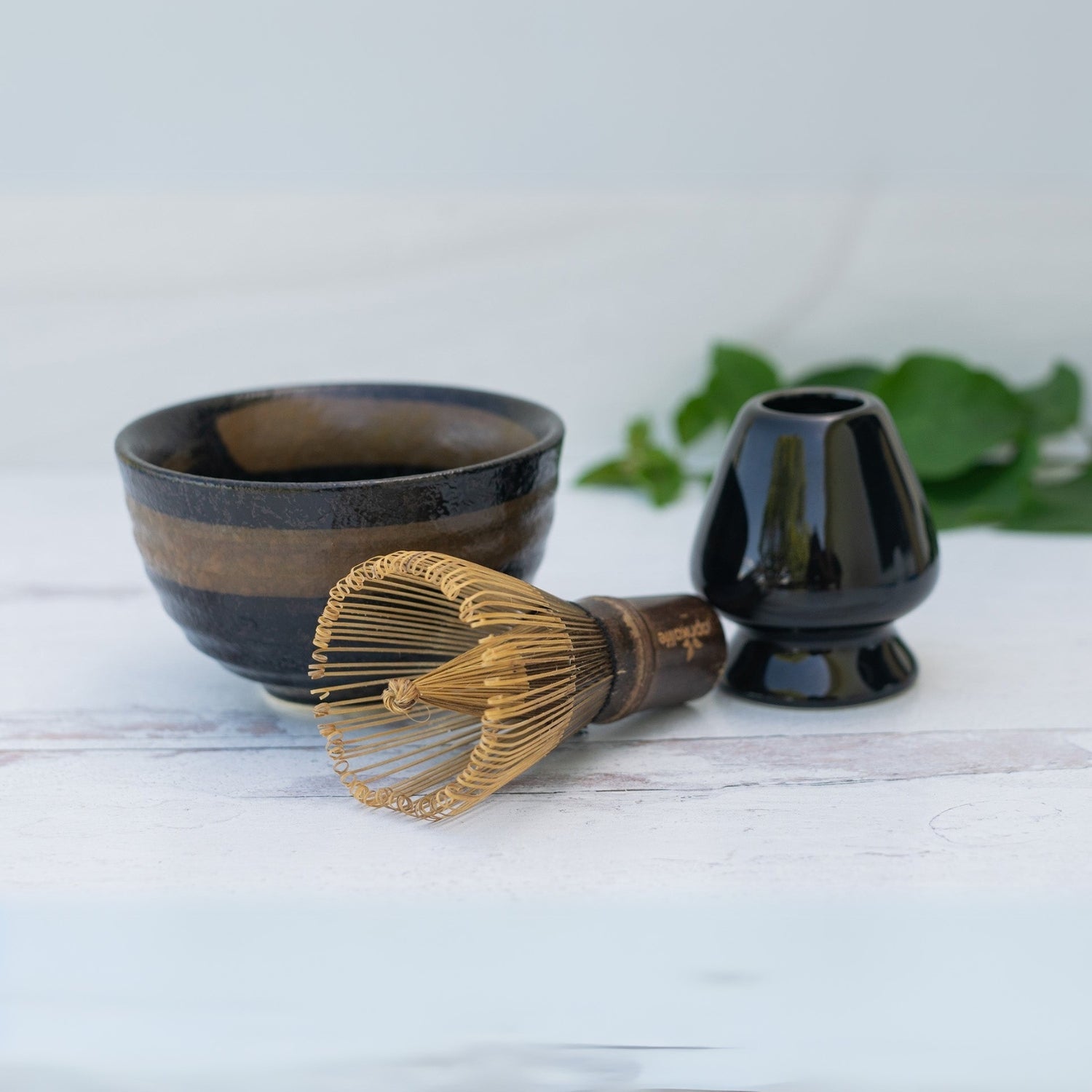 Aprika Life Dark Brown Glaze Ceramic Matcha Bowl