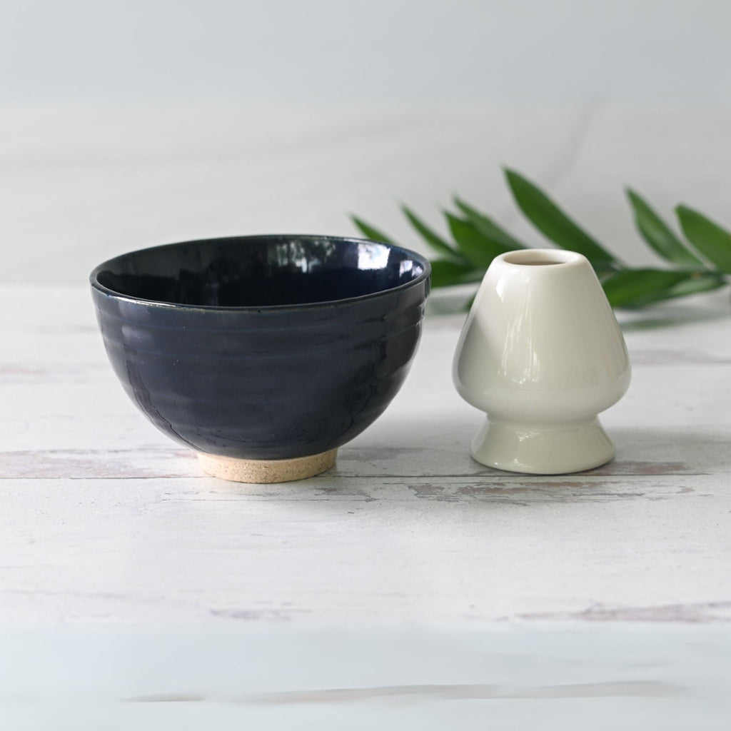 Aprika Life Dark Navy Blue Ceramic Matcha Bowl