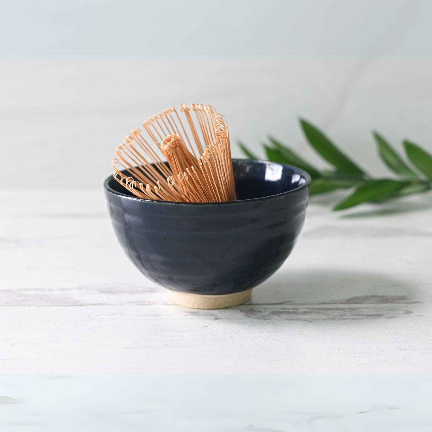 Aprika Life Dark Navy Blue Ceramic Matcha Bowl