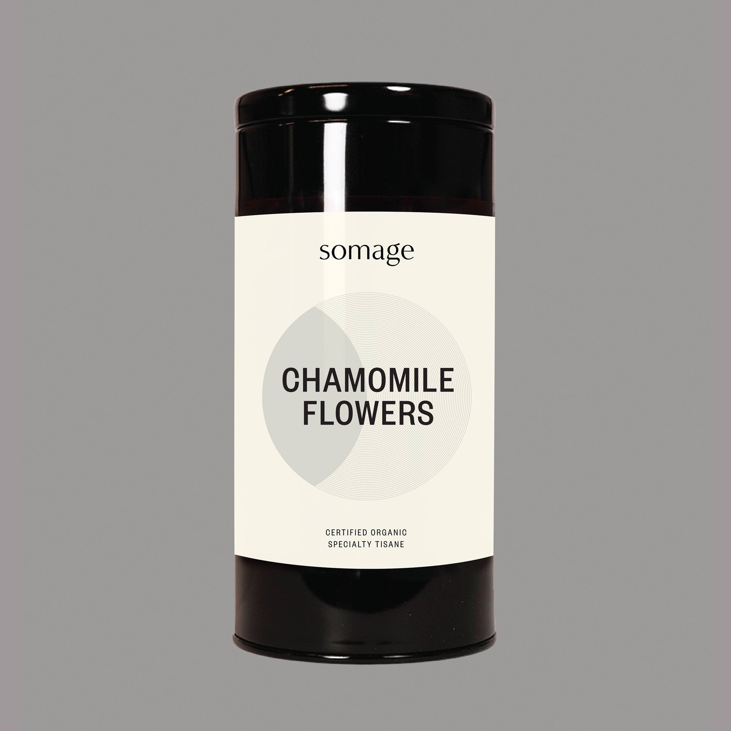 Chamomile Tea Tin by Somage USA, featuring a storage tin designed to keep tea fresh with a floral design.