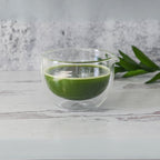 Aprika Life Double Sided (Double Wall) Glass Matcha Bowl with Spout, Bamboo Matcha Whisk, Whisk Holder and Organic Japanese Matcha Set