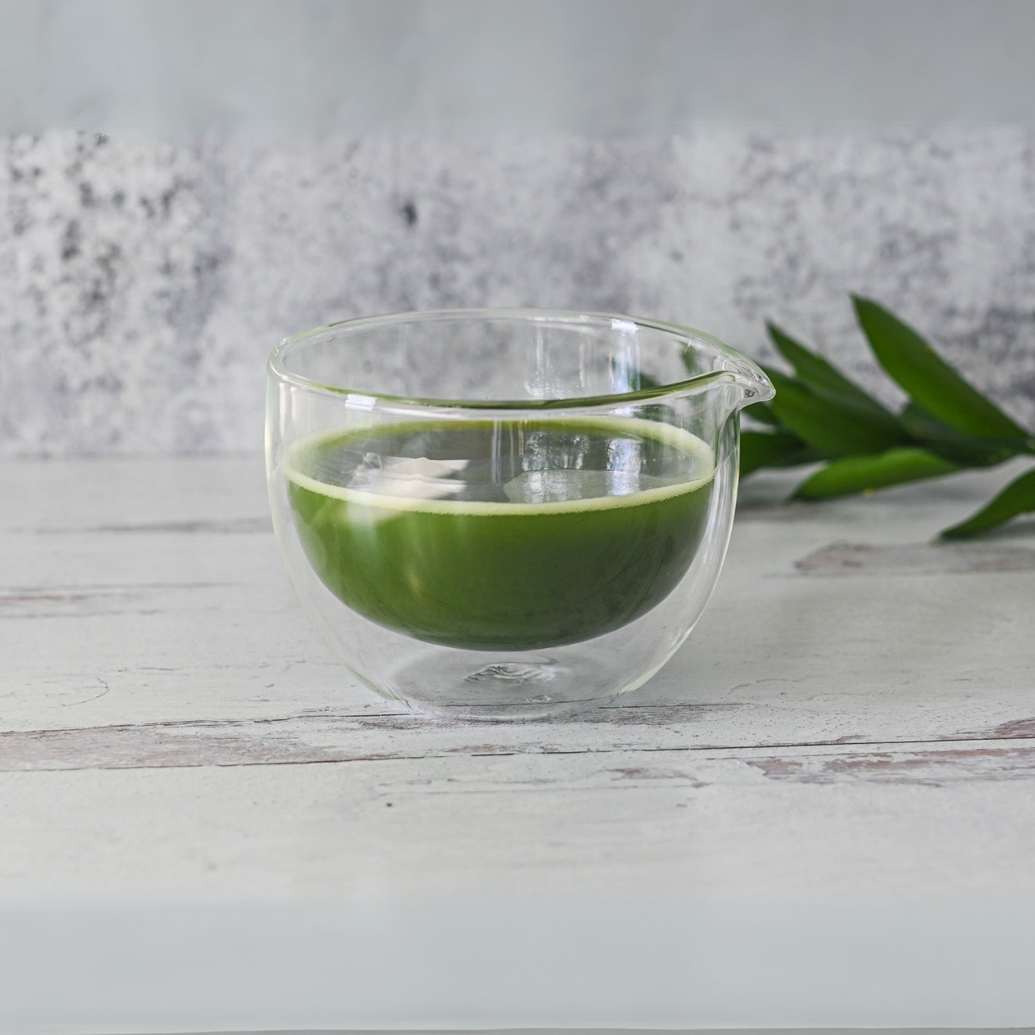 Aprika Life Double Sided (Double Wall) Glass Matcha Bowl with Spout, Bamboo Matcha Whisk, Whisk Holder and Organic Japanese Matcha Set