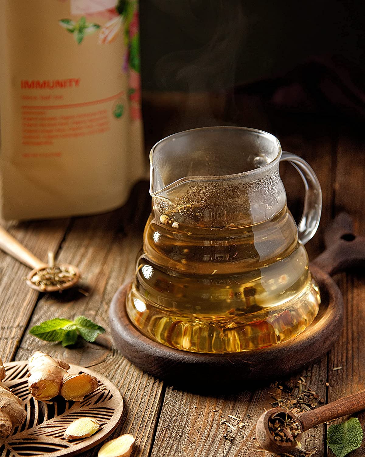 Gardenika Immunity Loose Leaf Herbal Tea, USDA Organic, Kosher, Caffeine-Free - 4 oz (114g)