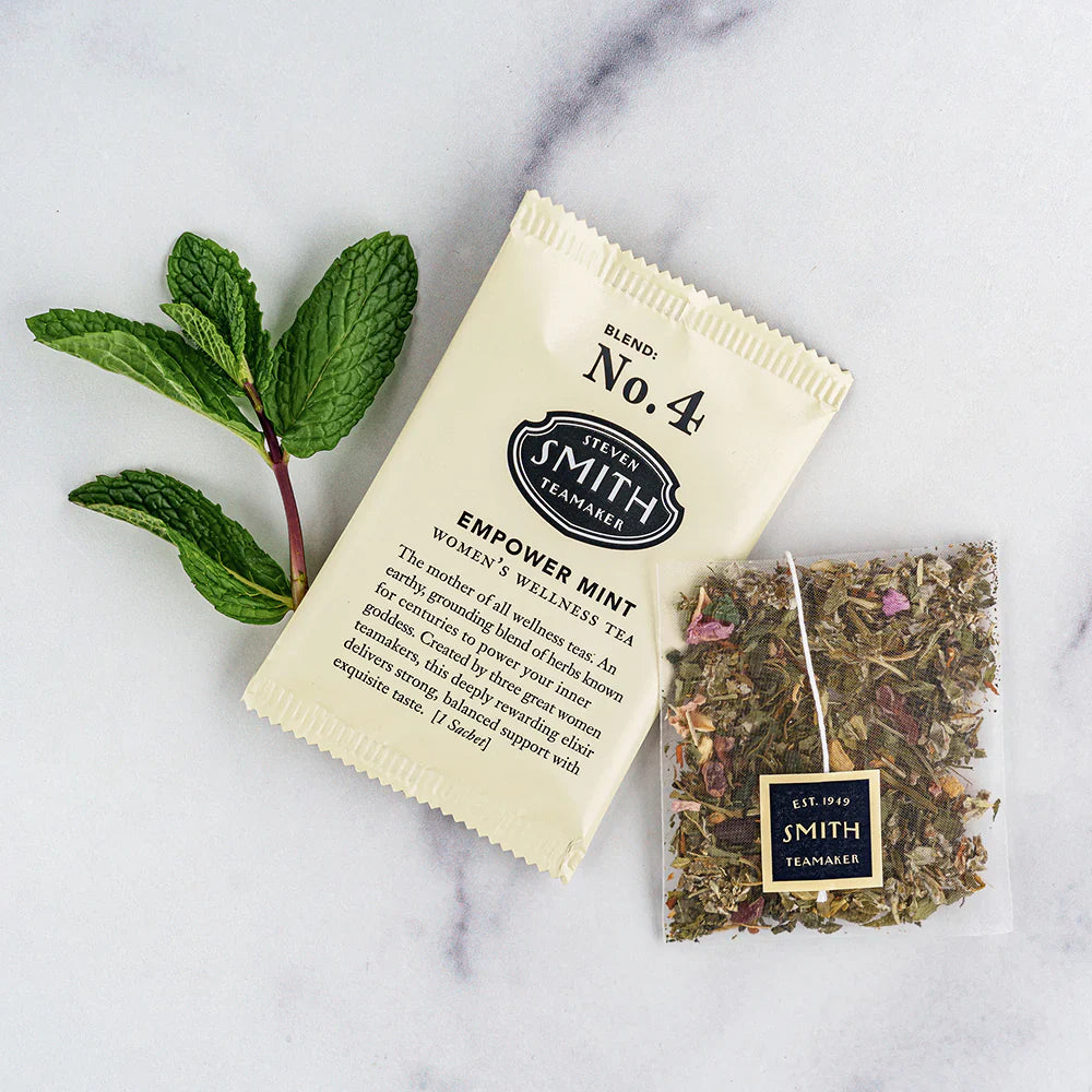 Smith Teamaker EMPOWER MINT WOMEN'S WELLNESS TEA BLEND NO. 4 (15 TEA BAGS, 1.22 OZ) Herbal Tea