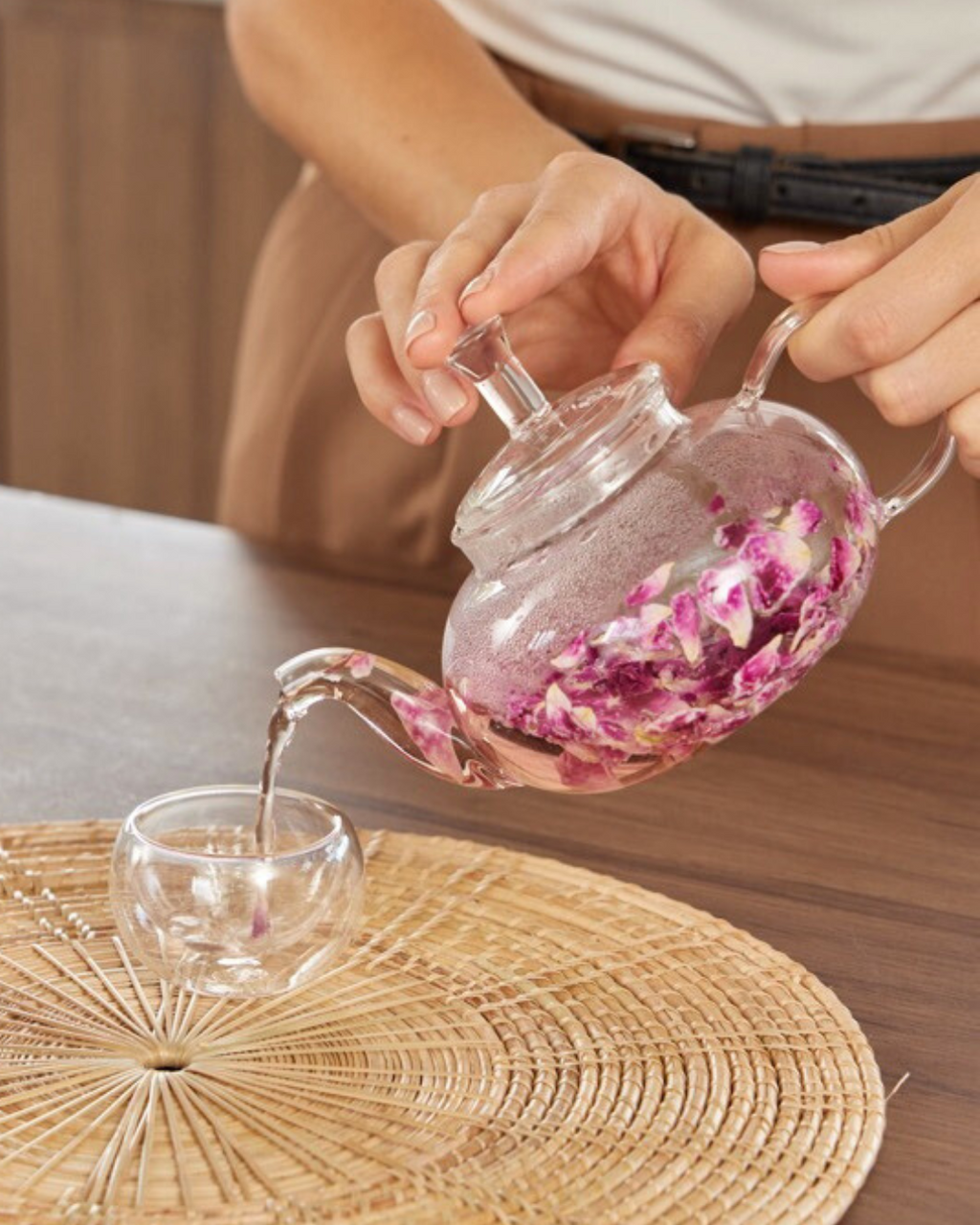 Mala Tara Red Damask Rose Whole Flower Tea Pouch Herbal Tea