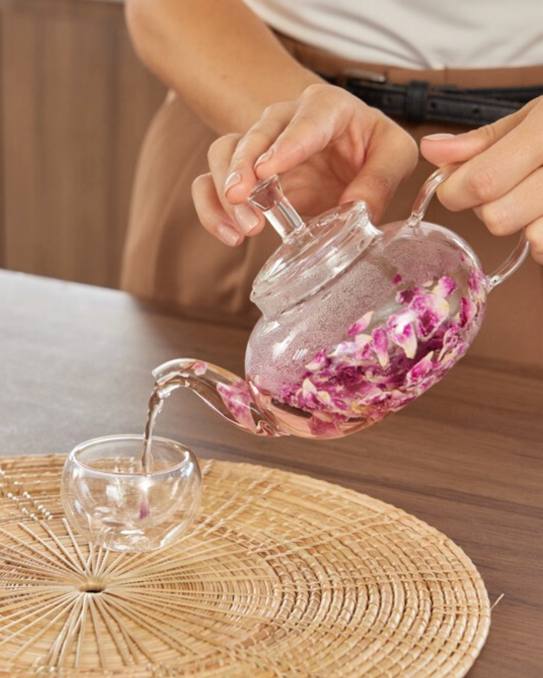Mala Tara Red Damask Rose Whole Flower Tea Pouch Herbal Tea