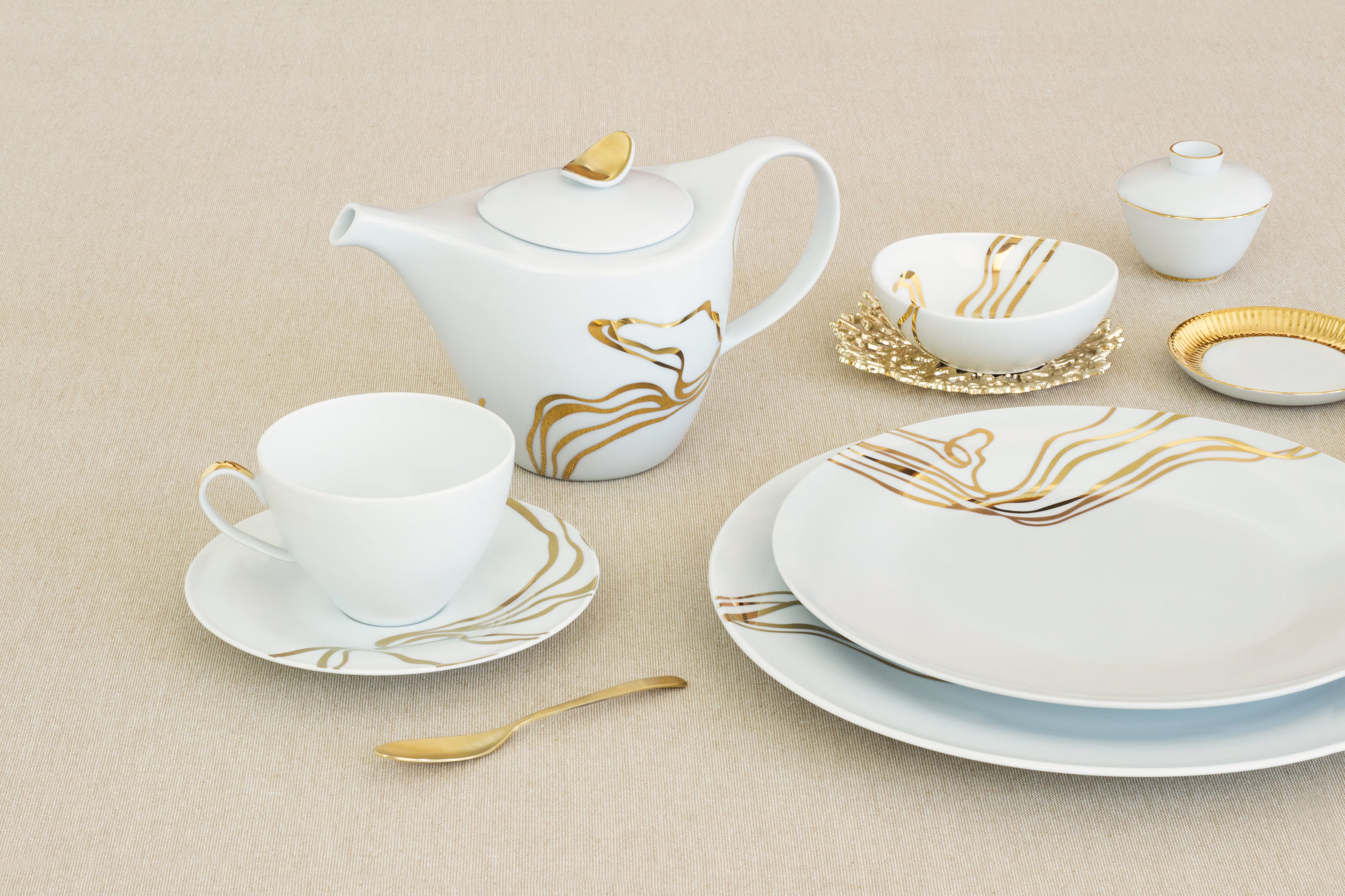 CASANOI Fiume D'Oro Tea Cup + Saucer (Set of 4)