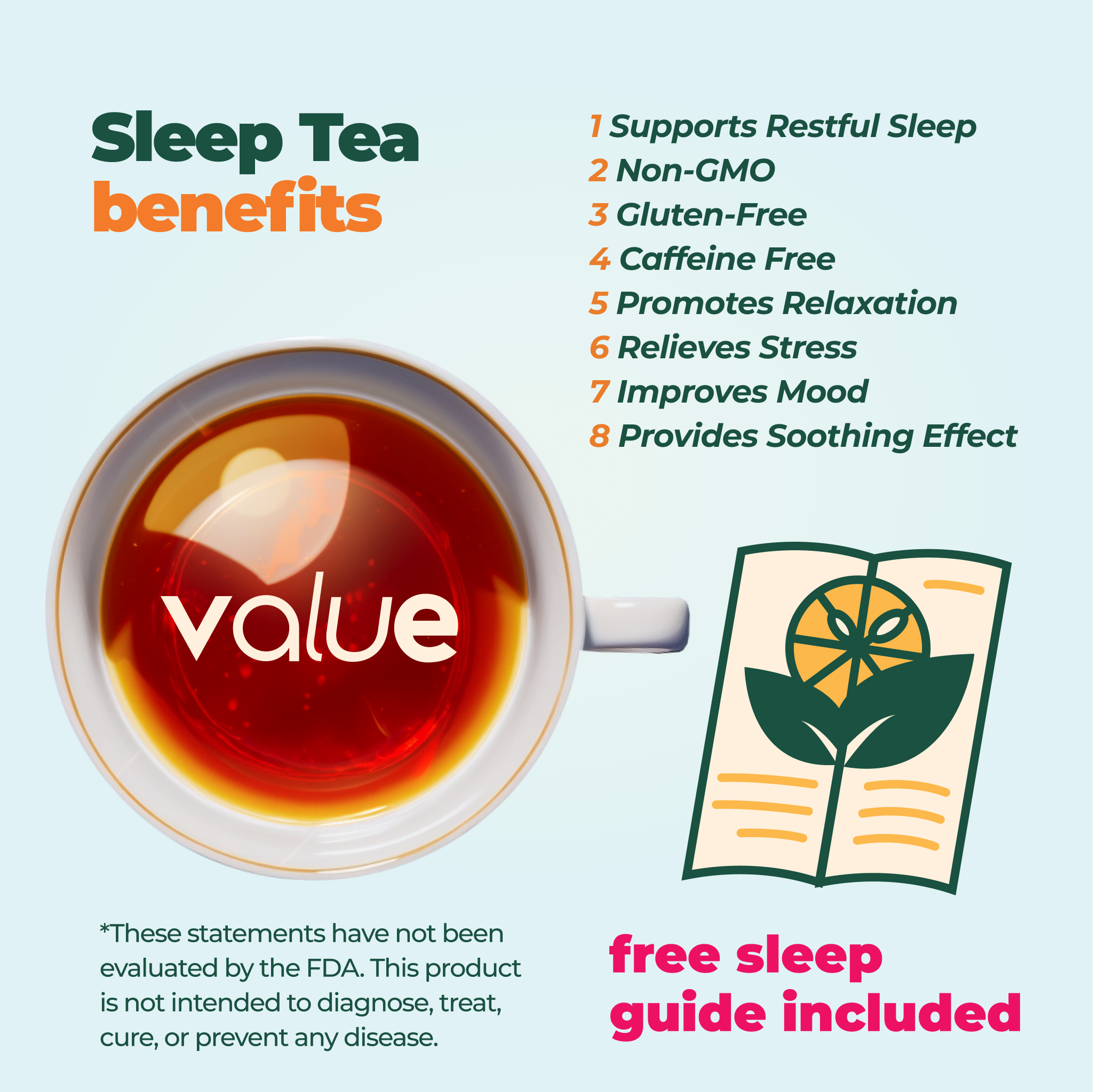 Aprika Life Herbal Sleep Tea With Sleep Guide, 60 Bags