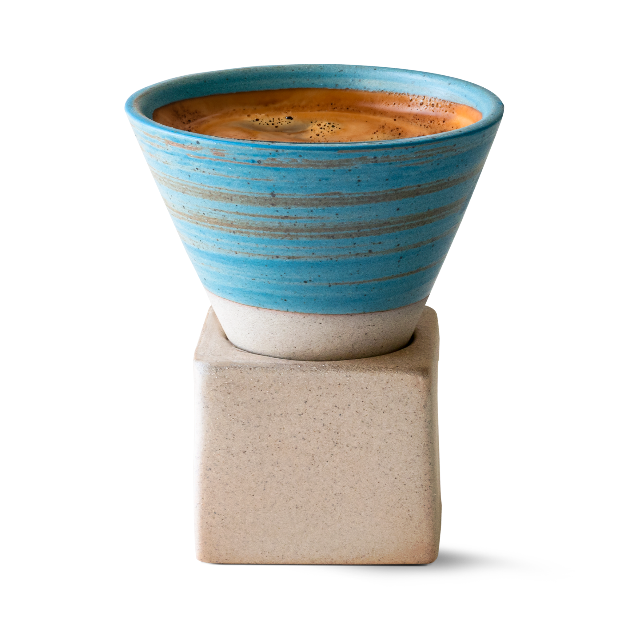 Aprika Life Blue Coffee Mug with Base - 6.8 oz/200ml