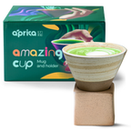 Aprika Life Beige Coffee Mug with Base - 6.8 oz/200ml