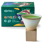 Aprika Life Brown Coffee Mug with Base - 6.8 oz/200ml