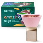 Aprika Life Pink Coffee Mug with Base - 6.8 oz/200ml