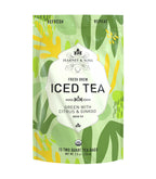 Harney & Sons Organic Green with Citrus & Ginkgo Fresh Brew Iced Tea pouch, featuring front packaging design.