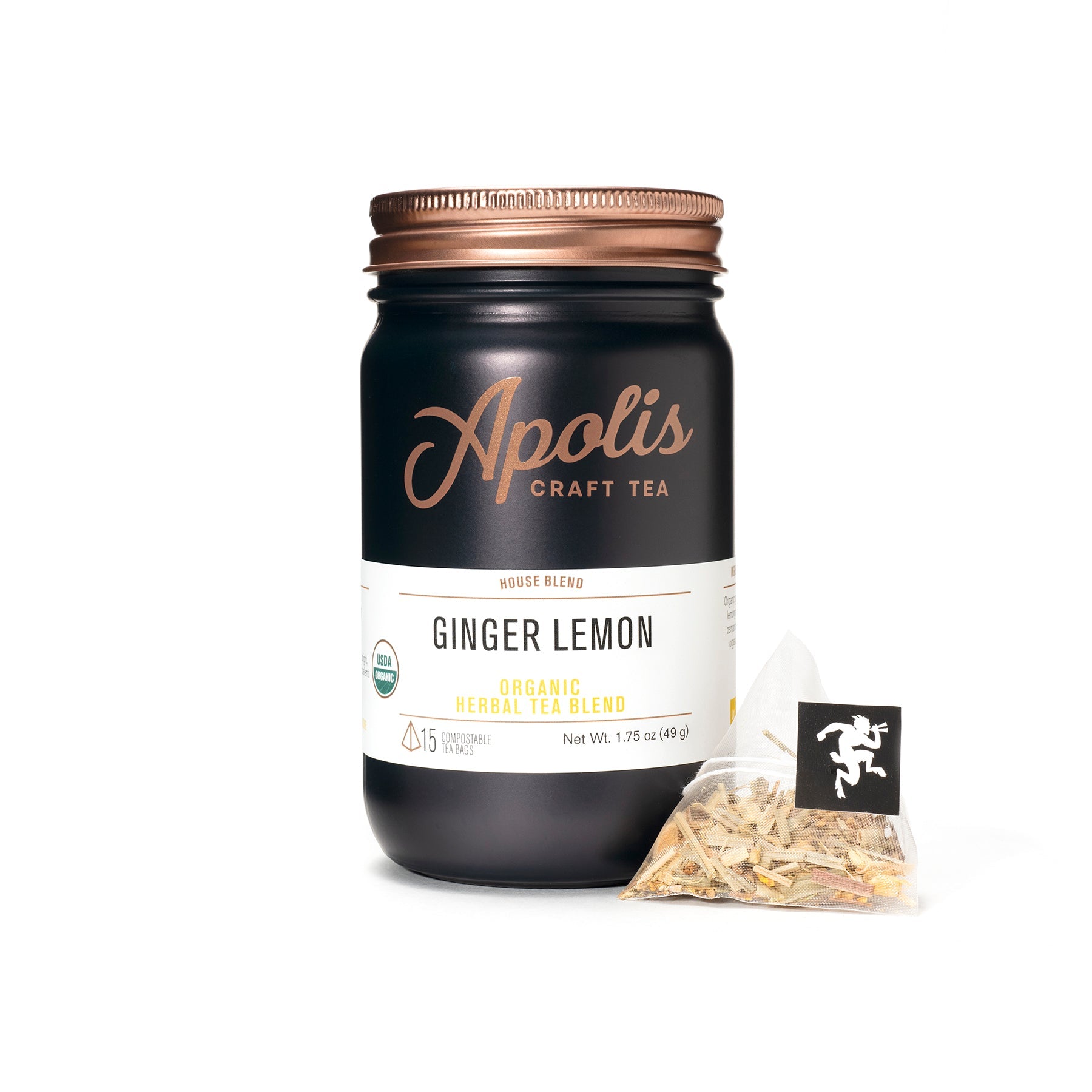 Apolis Ginger Lemon Tea Bags Herbal Tea