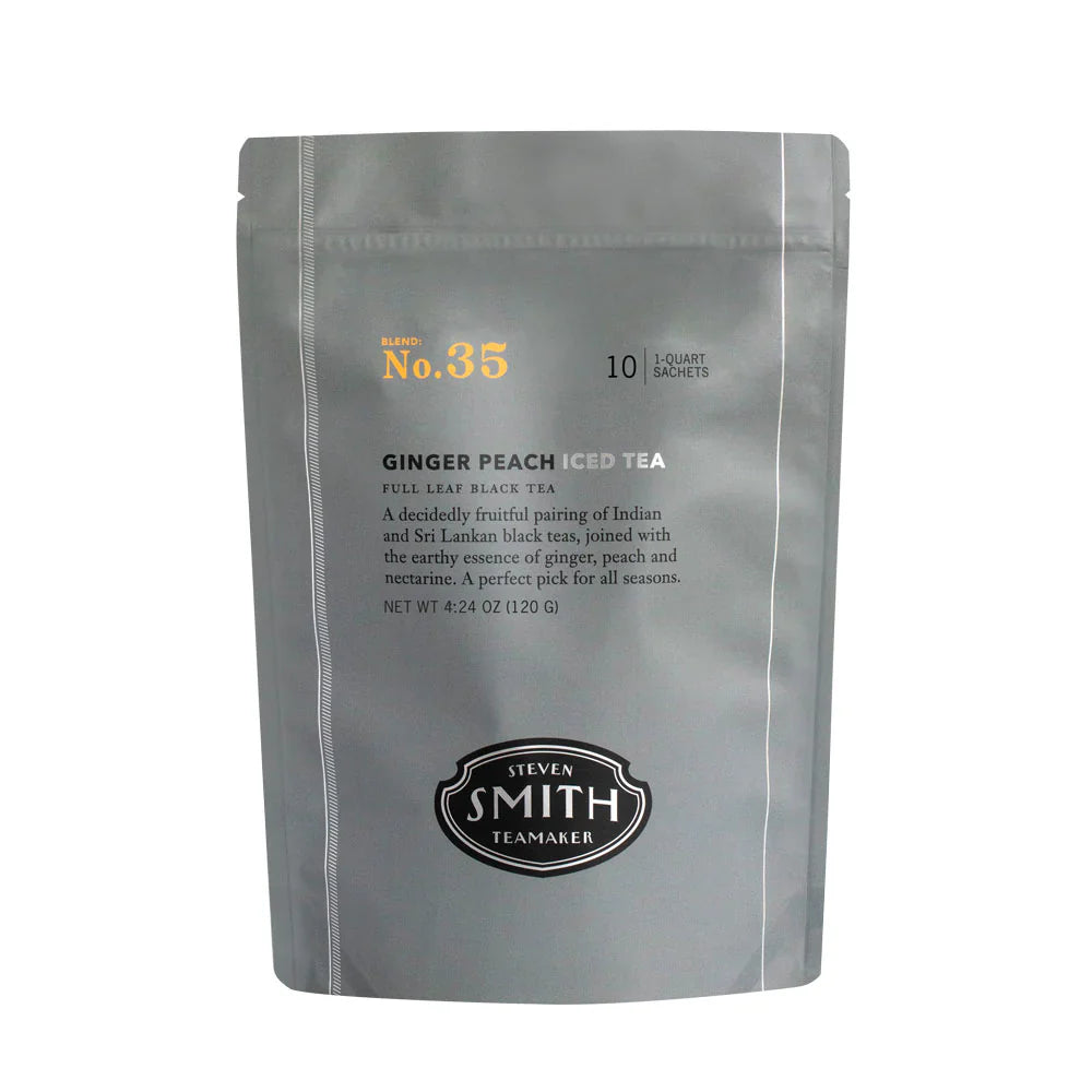 Smith Teamaker GINGER PEACH ICE TEA BLEND NO. 35 (10 1QT SACHETS) Herbal Tea