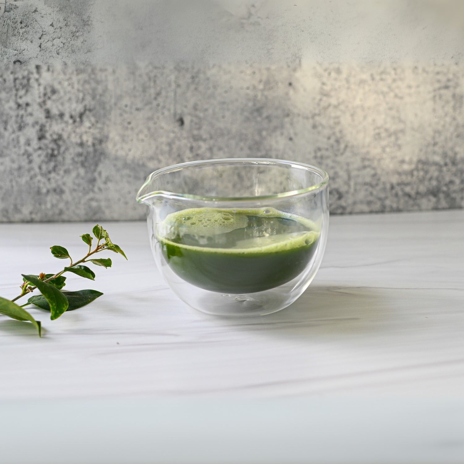 Aprika Life Double Sided (Double Wall) Glass Matcha Bowl with Spout, Bamboo Matcha Whisk, Whisk Holder and Organic Japanese Matcha Set