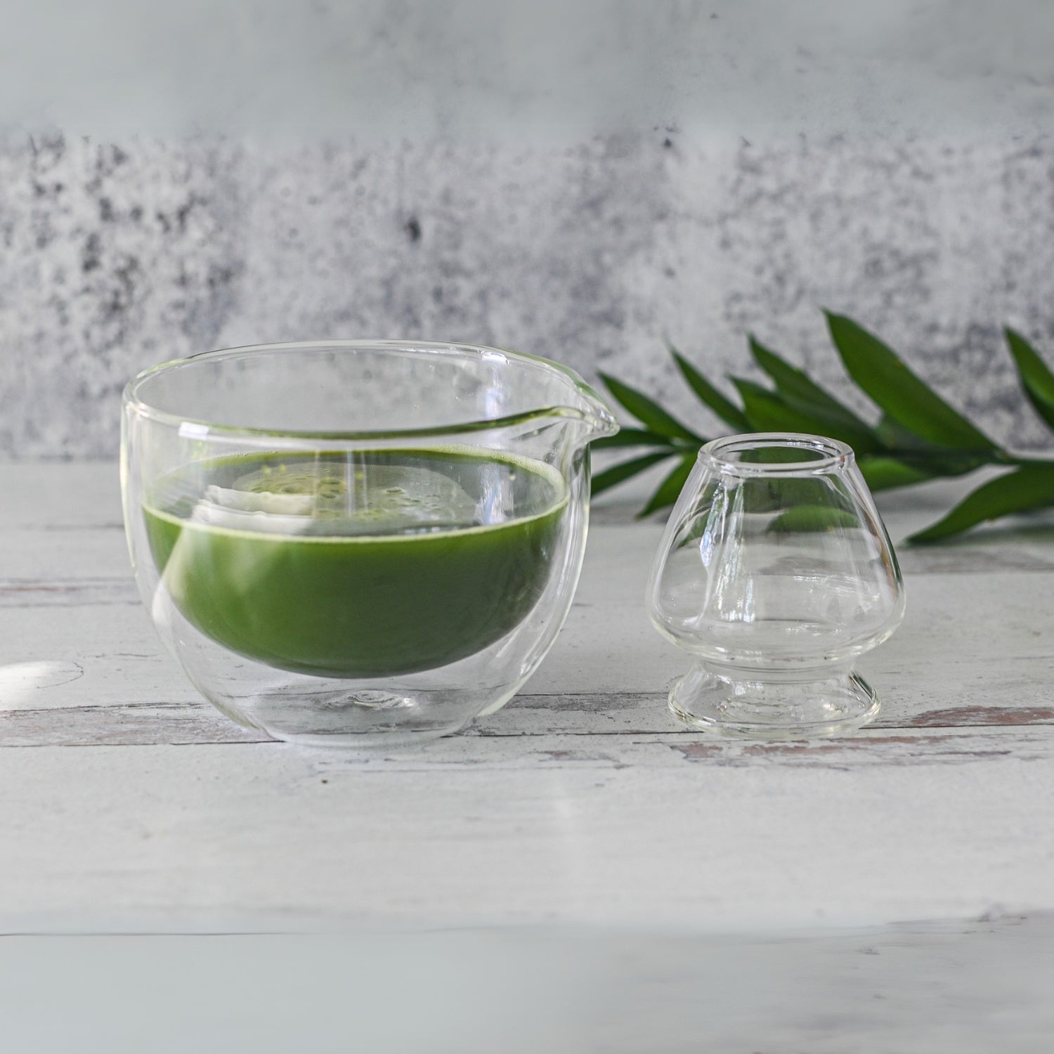 Aprika Life Double Sided (Double Wall) Glass Matcha Bowl with Spout