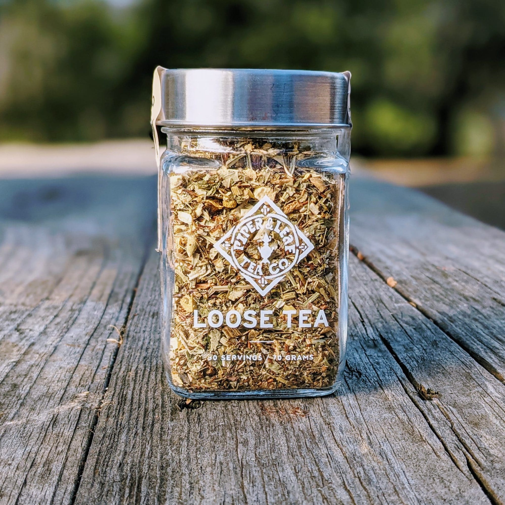 Piper and Leaf Healing Honeysuckle Glass Jar of Loose Leaf Tea - 30 Servings