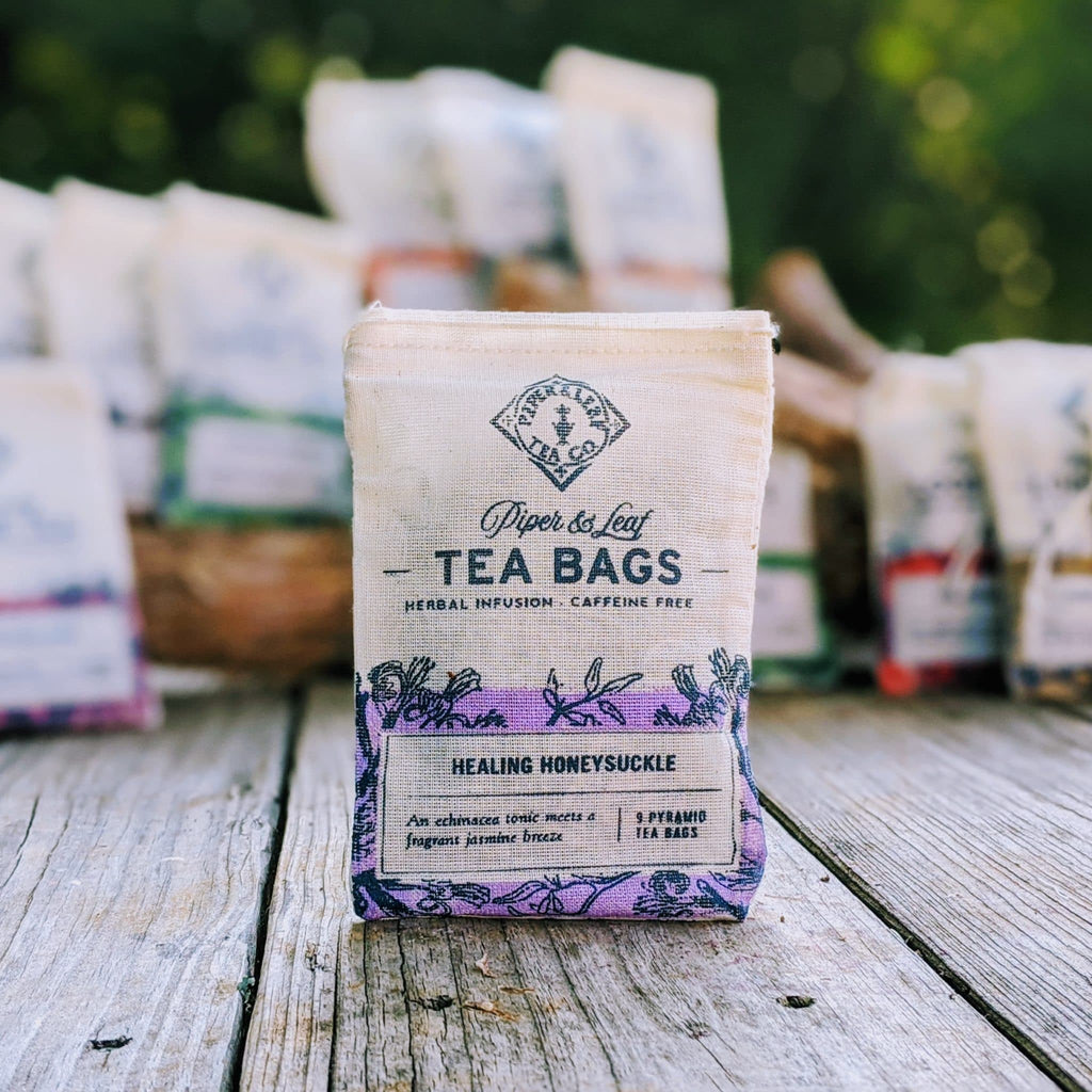 Piper and Leaf Healing Honeysuckle 9ct Tea Bags in Muslin