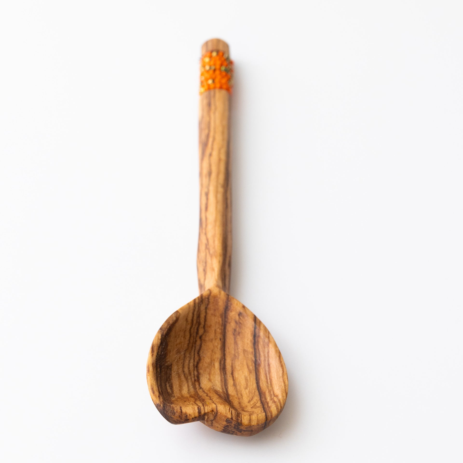leafberri Handmade  Heart Shaped Spoon with Beaded Handle (Qty1)