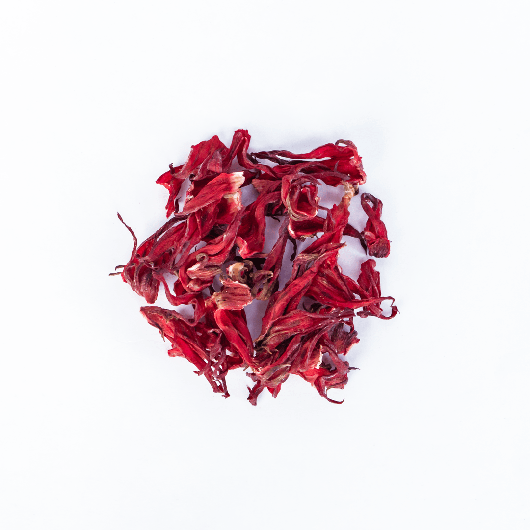 Hibiscus by Nepal Tea, featuring a close-up of vibrant hibiscus flowers on a white background