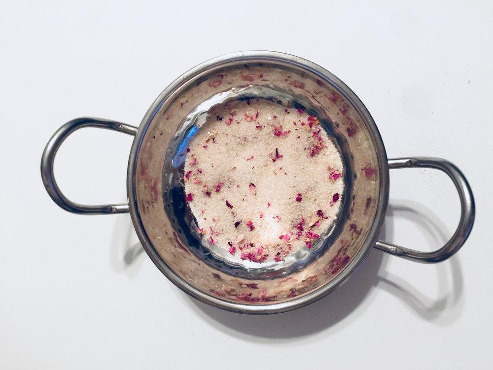Beach House Rose Petal infused artisan culinary sugar Herbal Tea