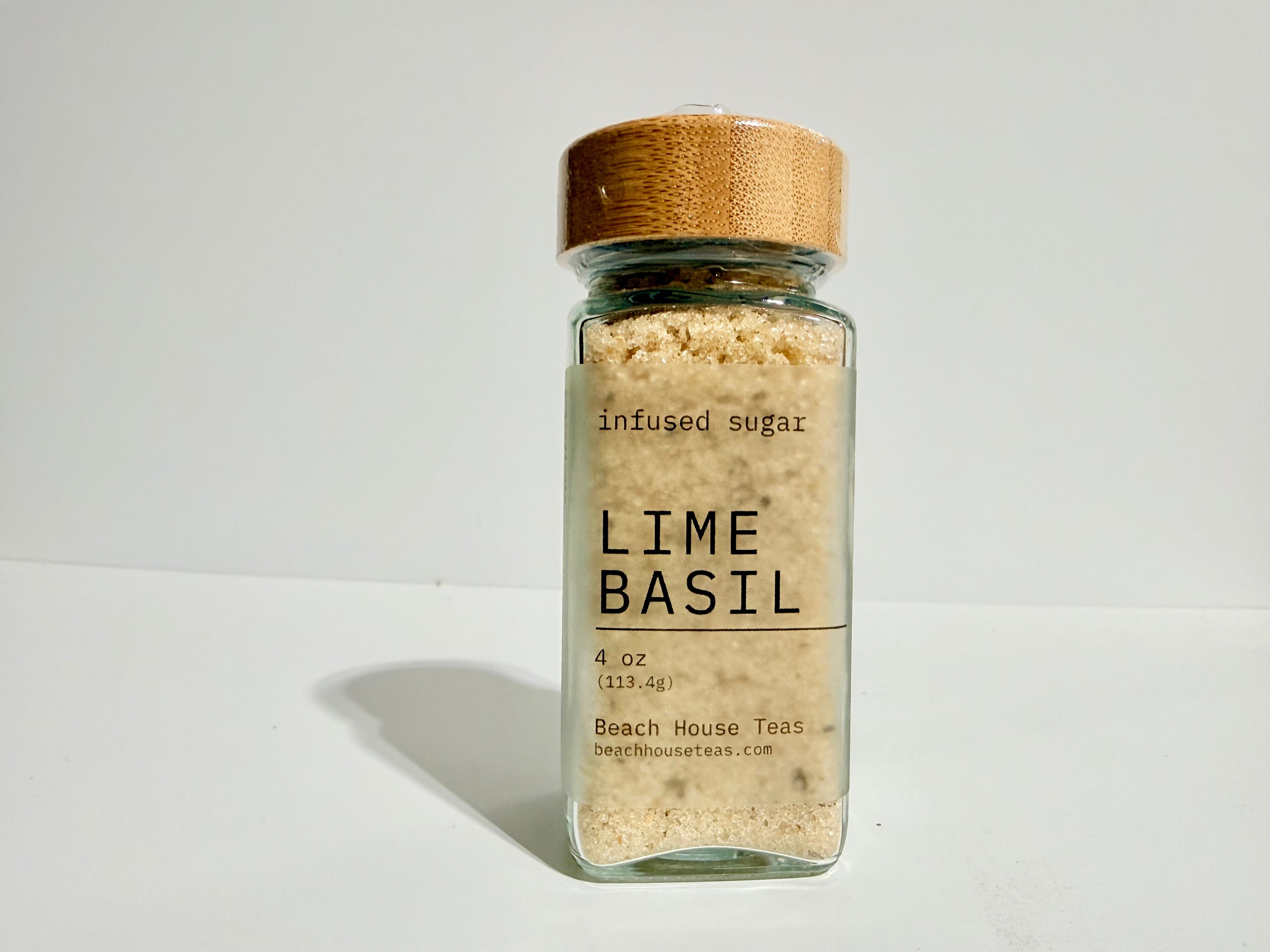 Beach House Lime Basil infused artisan culinary sugar