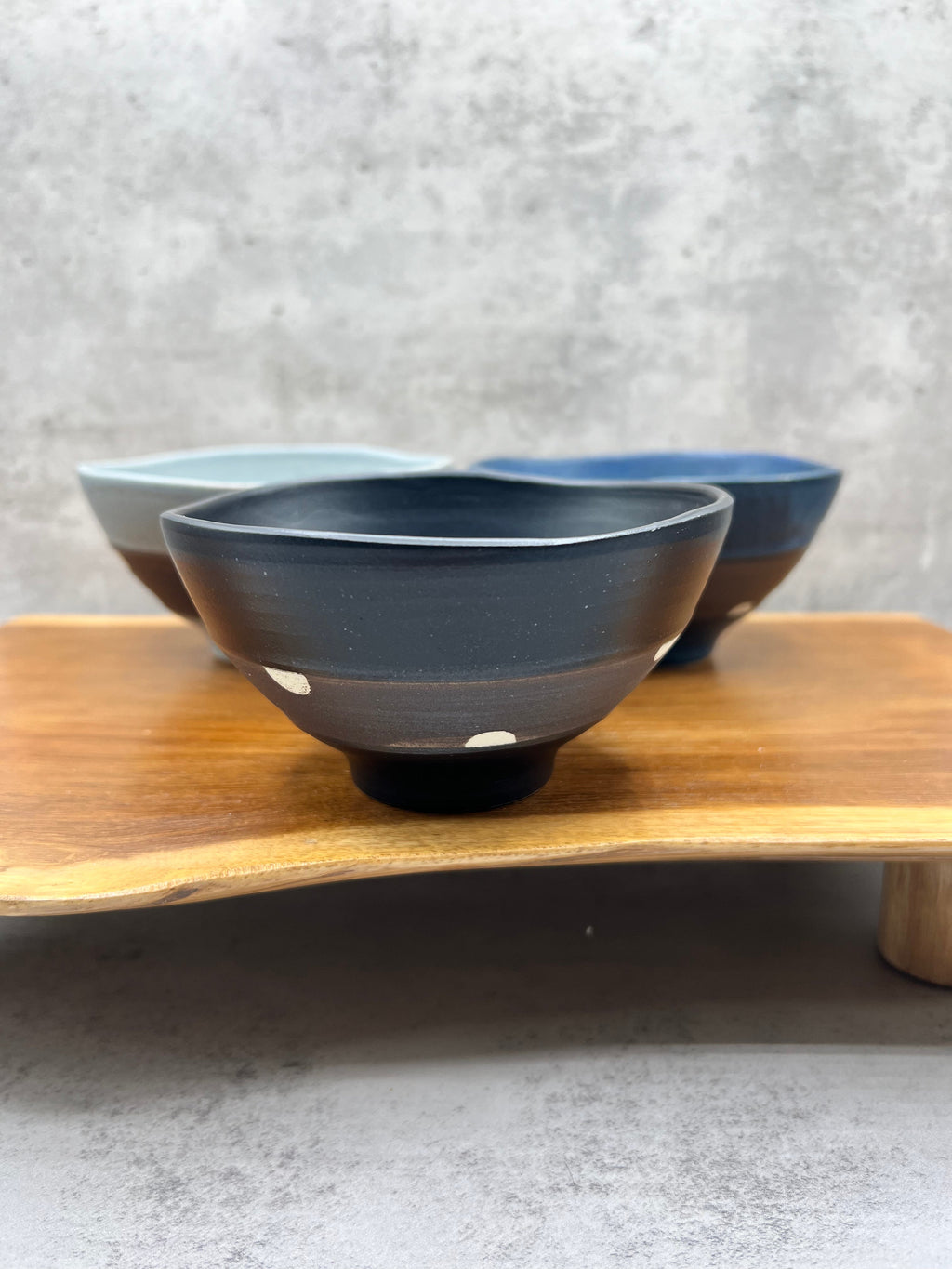 Inoue Shinko Black Polka Dot Mino-yaki Ido Chawan - Japanese Mini Matcha Bowl