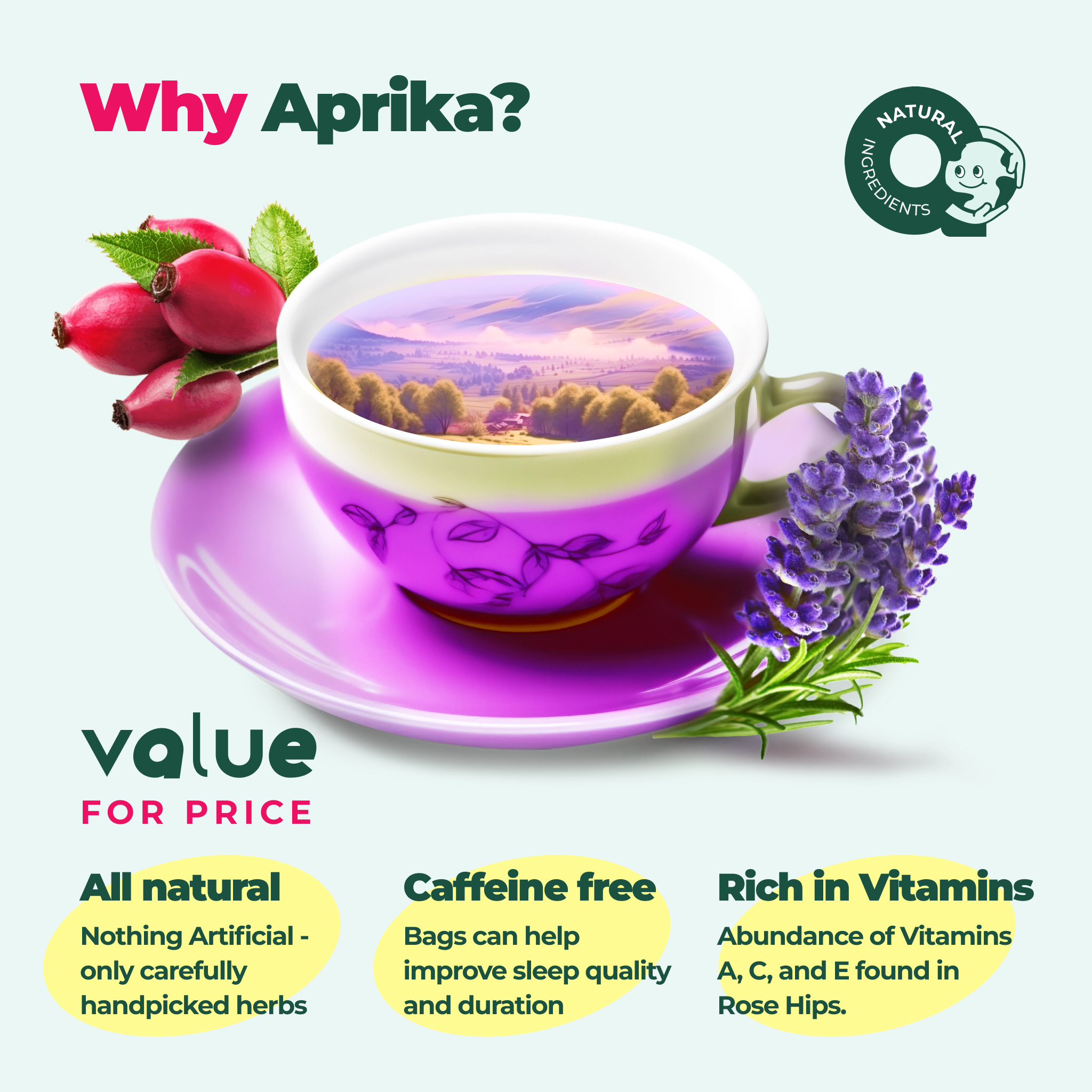 Aprika Life Immune System Support Herbal Tea, 60 Bags