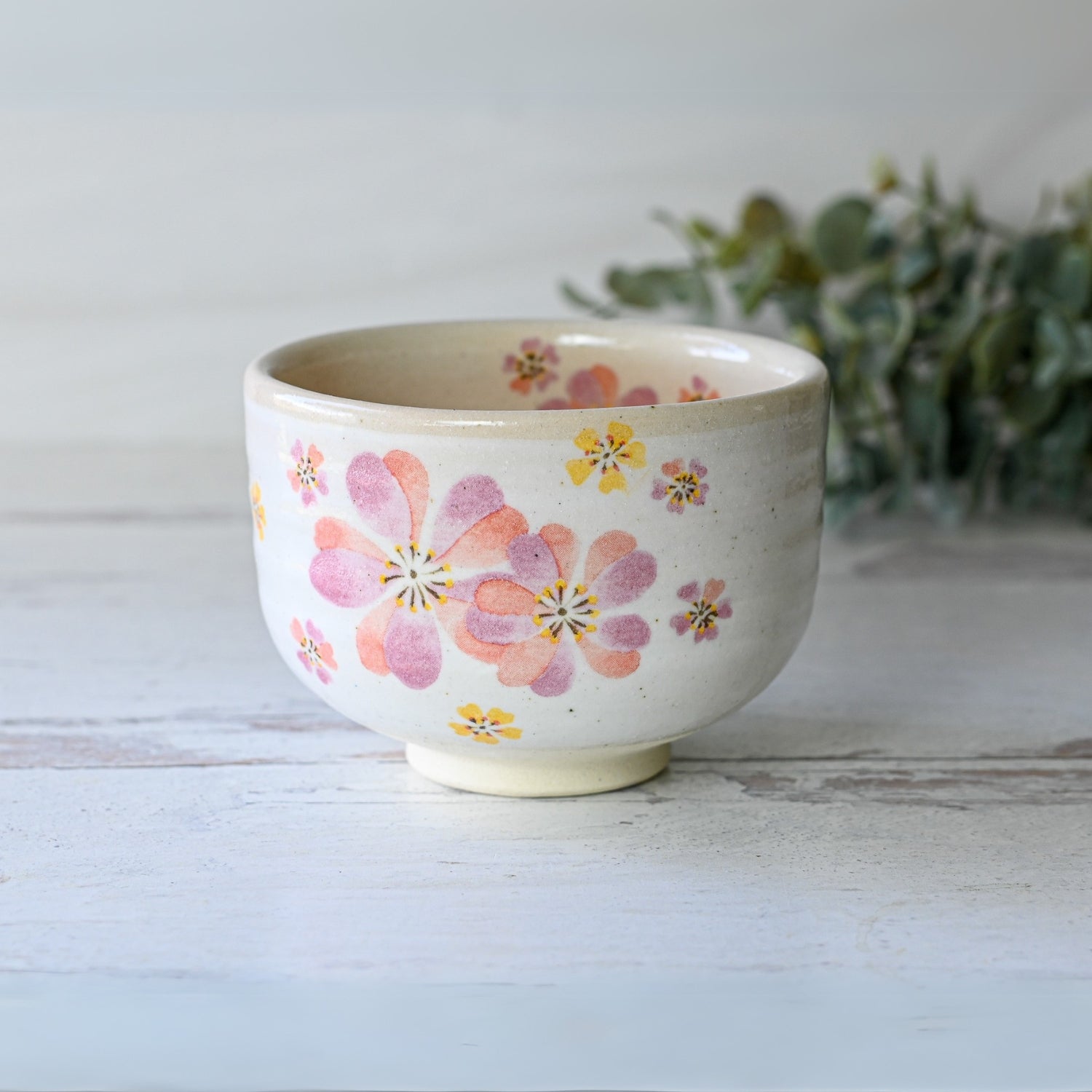Aprika Life Japanese Pink Sakura Ceramic Matcha Bowl