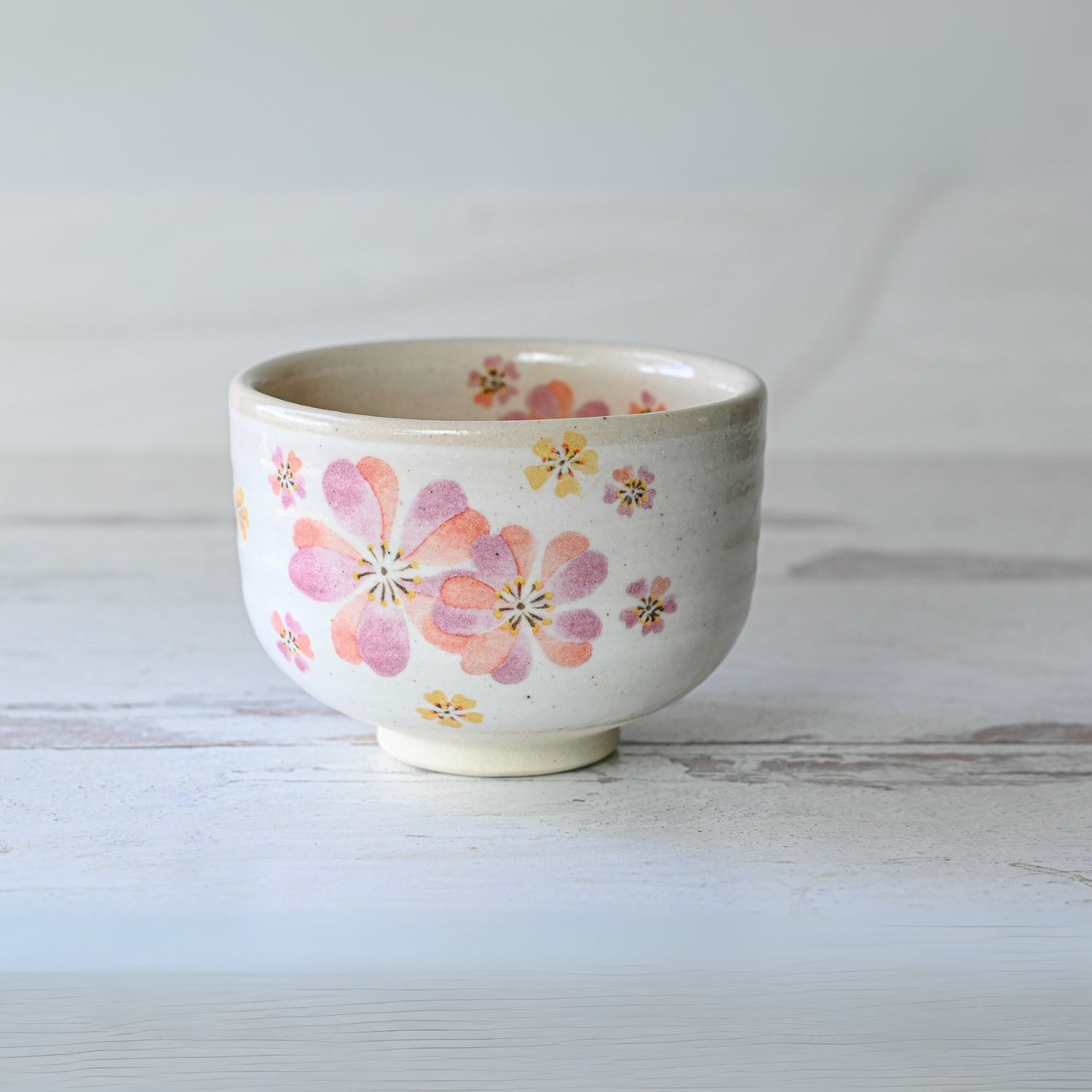 Aprika Life Japanese Pink Sakura Ceramic Matcha Bowl