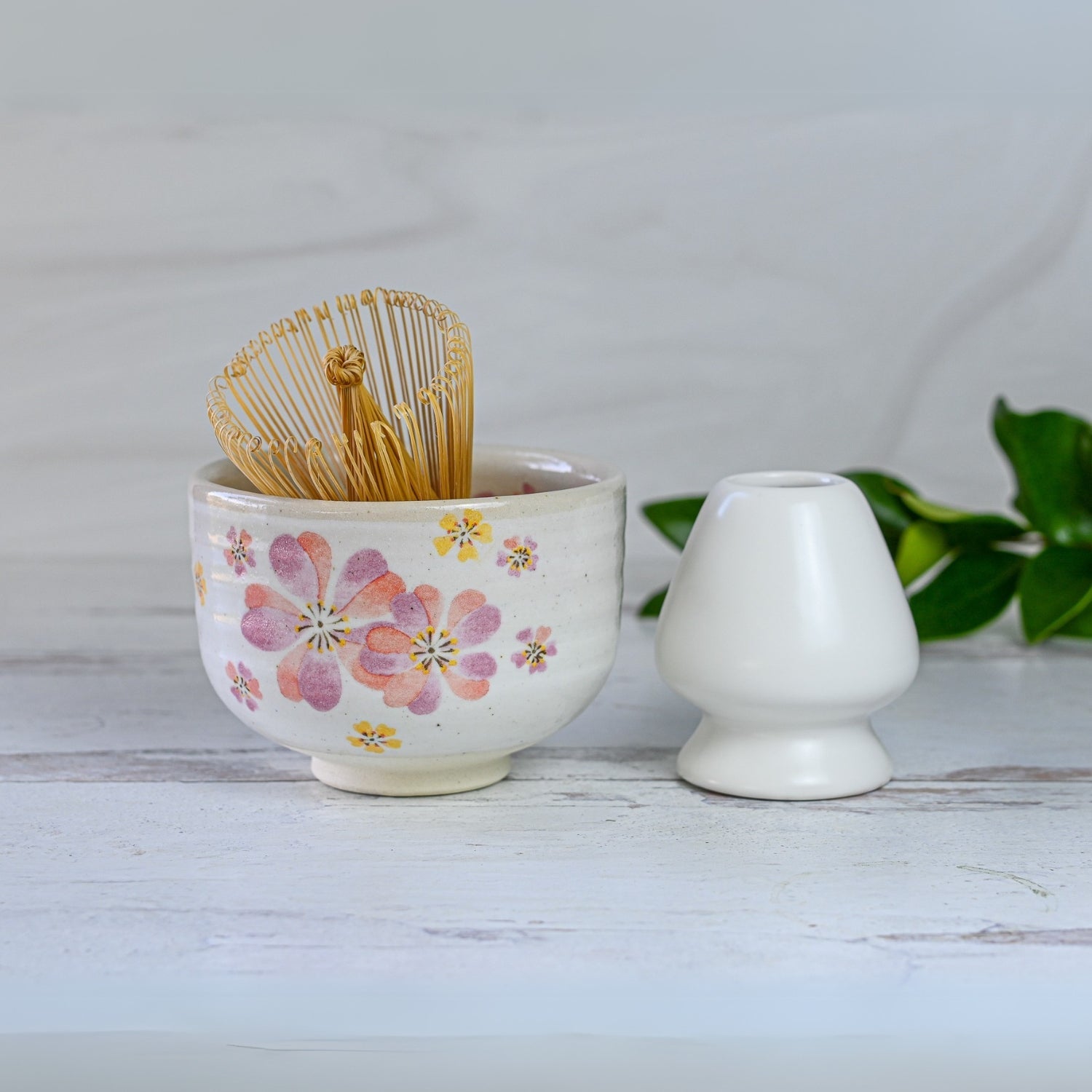 Aprika Life Japanese Pink Sakura Ceramic Matcha Bowl