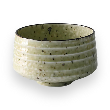 Aprika Life Kaneni White Ceramic Matcha Bowl, handcrafted Japanese pottery, ideal for matcha preparation and daily rituals.