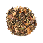 Plum Deluxe Lavender Daydream White Tea (Mango - Peach - Floral) in a circular package, featuring lavender and fruit blend ingredients.
