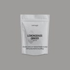 Lemongrass & Ginger Pyramid Bags by Somage USA, showcasing pyramid tea bags with ginger and lemongrass blend in a vibrant package.