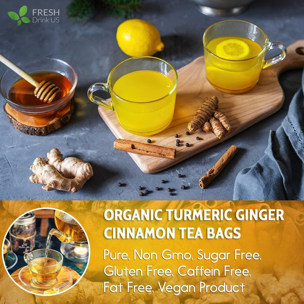 FreshDrinkUS Turmeric Ginger Cinnamon Tea Bags