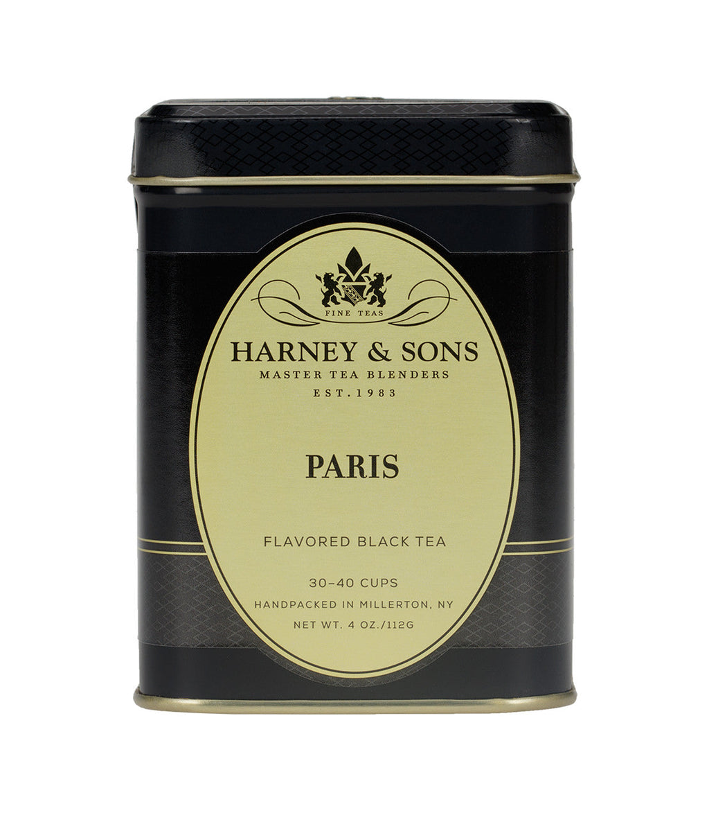 Harney & Sons Paris loose tea in a 4 oz package, from the vendor Harney & Sons, shown in the image