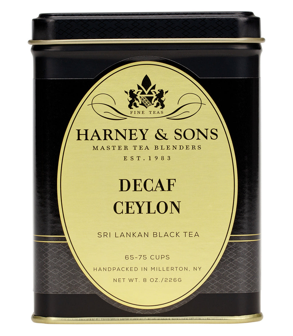 Loose 8oz package of Harney & Sons Decaf Ceylon (Decaf Orange Pekoe) tea