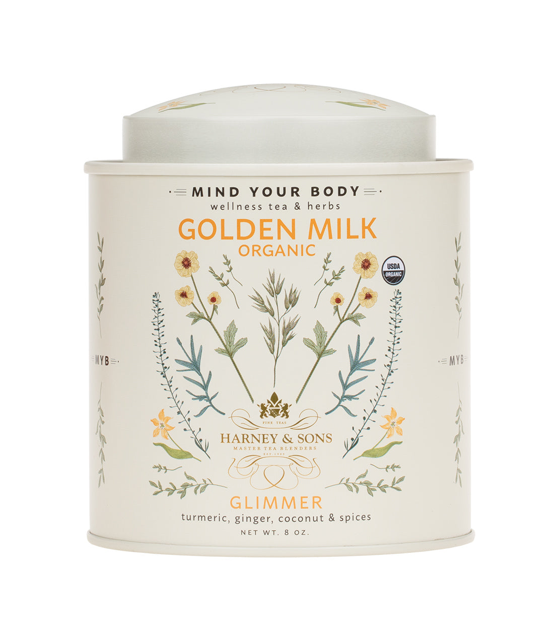 Harney & Sons Organic Golden Milk – Glimmer Wellness Blend Herbal Tea
