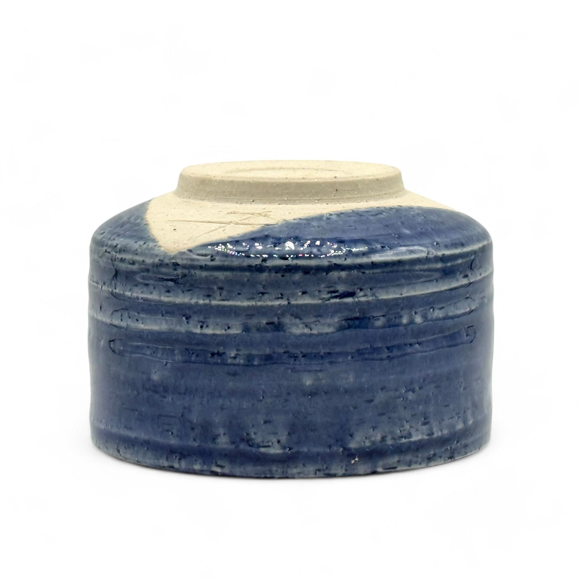 Inoue Tea Ranyu Blue Mino-yaki Chawan - Japanese Matcha Bowl