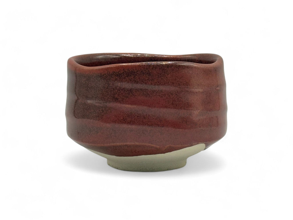 Inoue Tetsu Raku Red Mino-yaki Chawan - Japanese Matcha Bowl