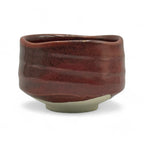 Inoue Tetsu Raku Red Mino-yaki Chawan - Japanese Matcha Bowl