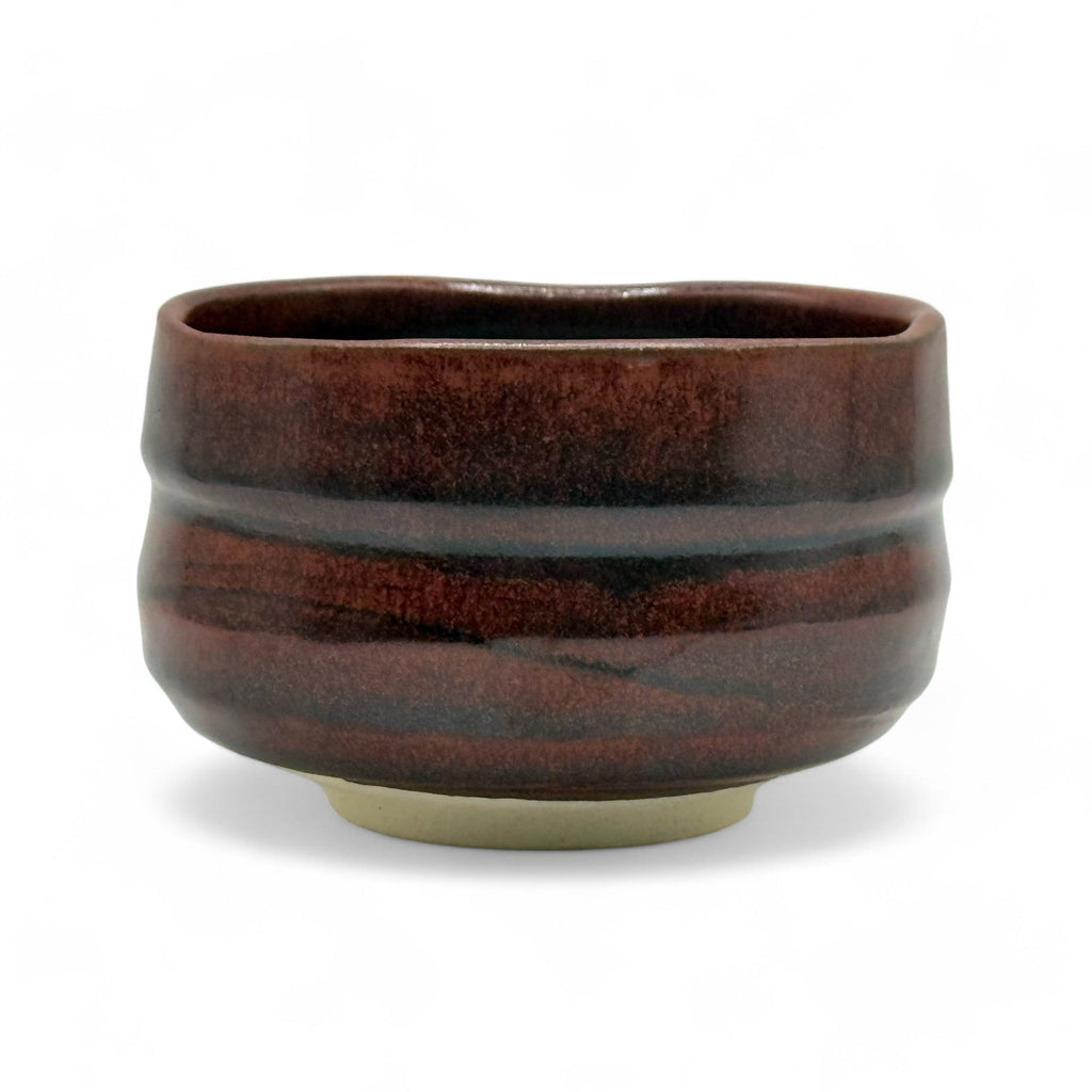 Inoue Akaraku Red Mino-yaki Chawan - Japanese Matcha Bowl