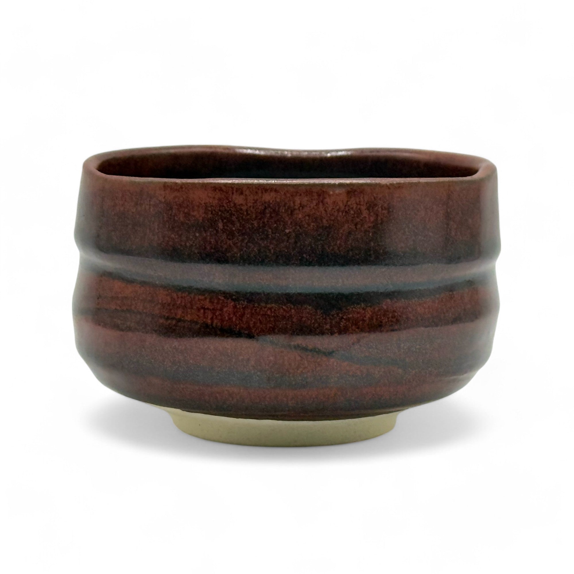 Inoue Akaraku Red Mino-yaki Chawan - Japanese Matcha Bowl