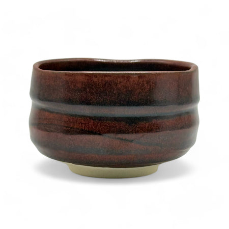 Inoue Akaraku Red Mino-yaki Chawan - Japanese Matcha Bowl