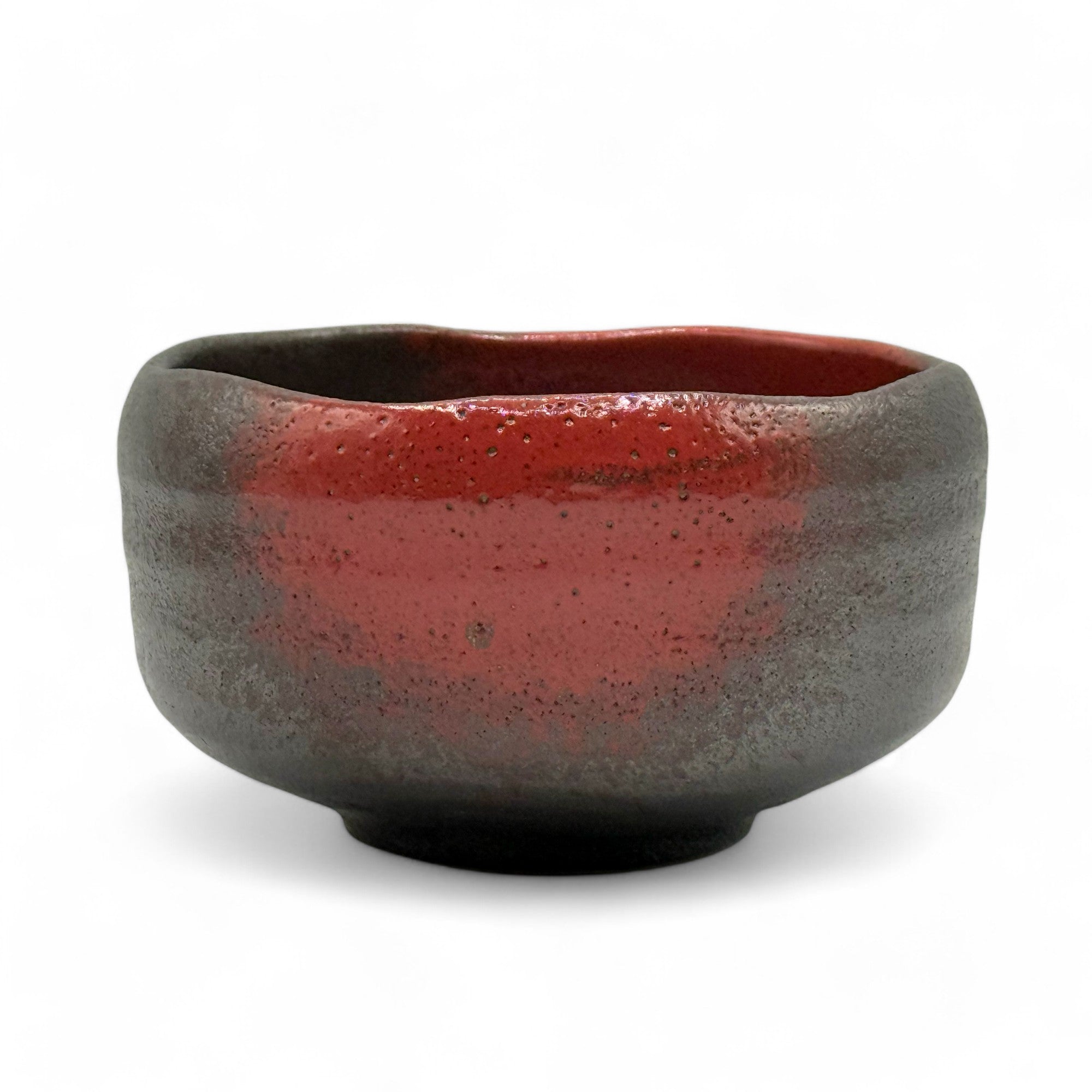 Inoue Akabuki Tenmoku Red Mino-yaki Chawan - Japanese Matcha Bowl